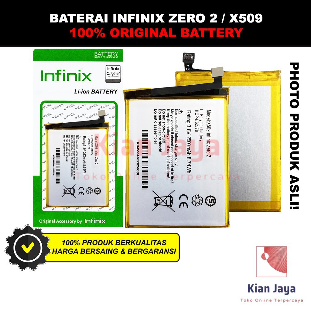 Baterai Infinix Zero 2 / X509 Batre Batrai Battery Hp Original