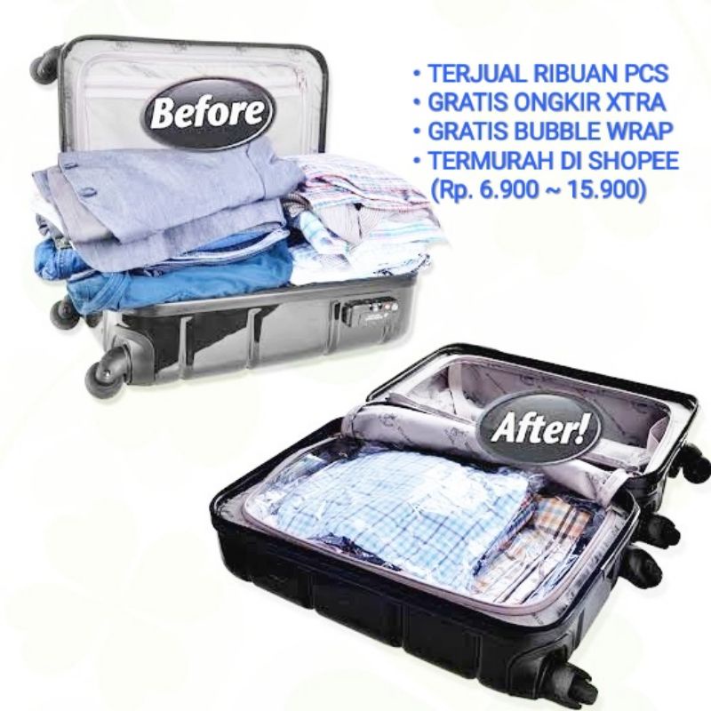 ?Daiso Item?[Ready Stock] Travel Vacuum Seal Storage Bag (L Size