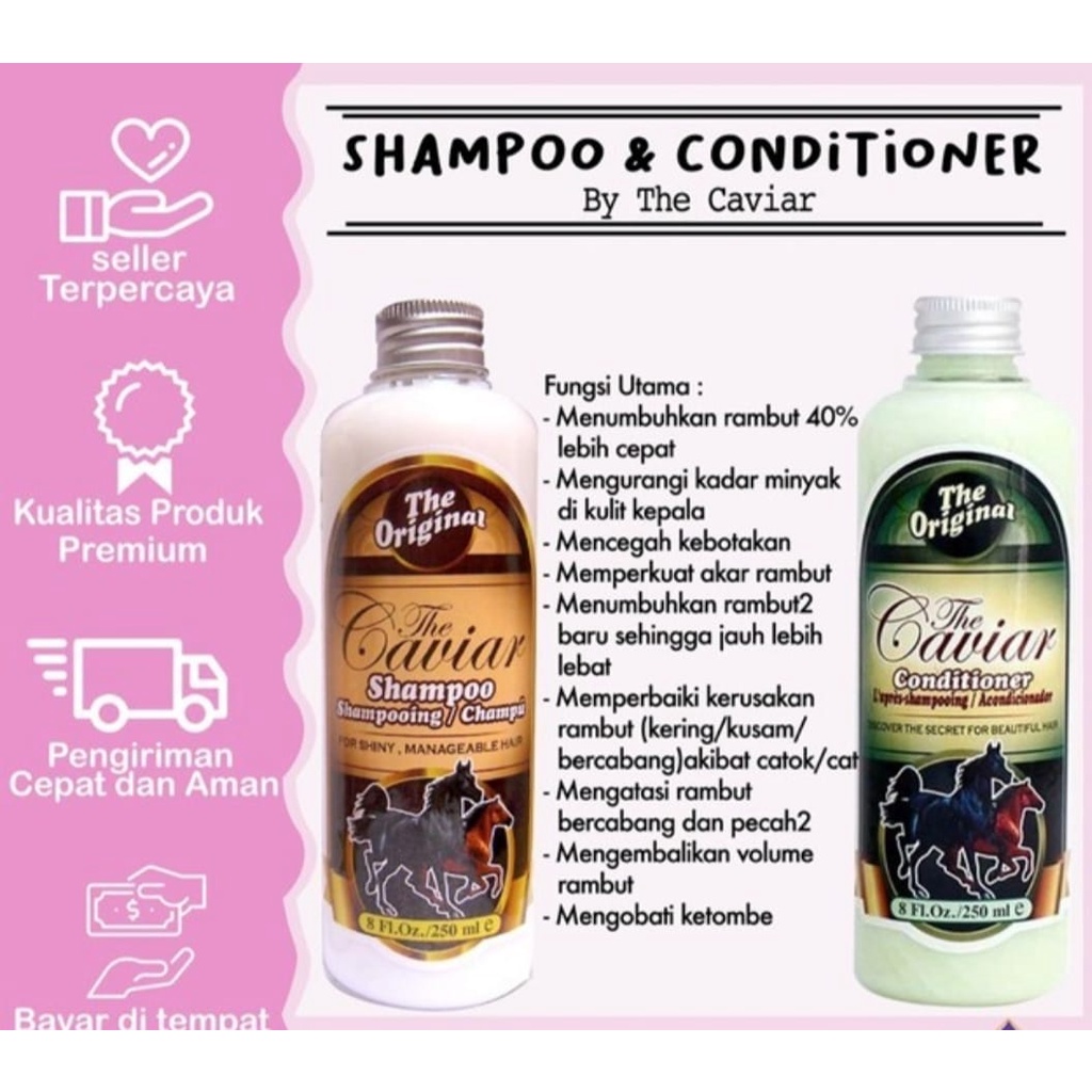 THE CAVIAR SHAMPOO KUDA / CONDITIONER BPOM ORIGINAL 250 ML