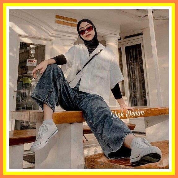 Ootd Celana  Lurus Wanita Boyfriend  Celana  Highwaist  Best Seller Celana Kulot Jea