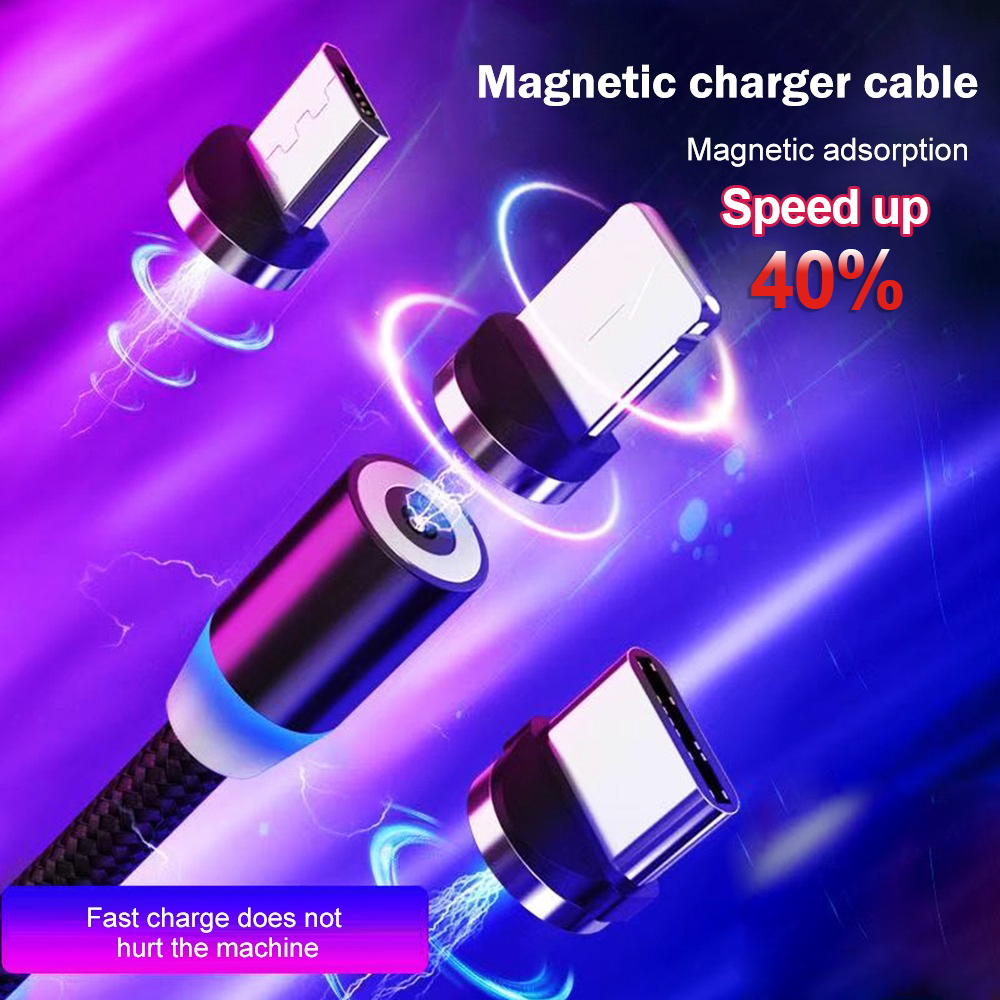 3 In 1 Magneti Micro charger Cable Type C USB Cable Fast Charging Data Line For iPhone Android oppo