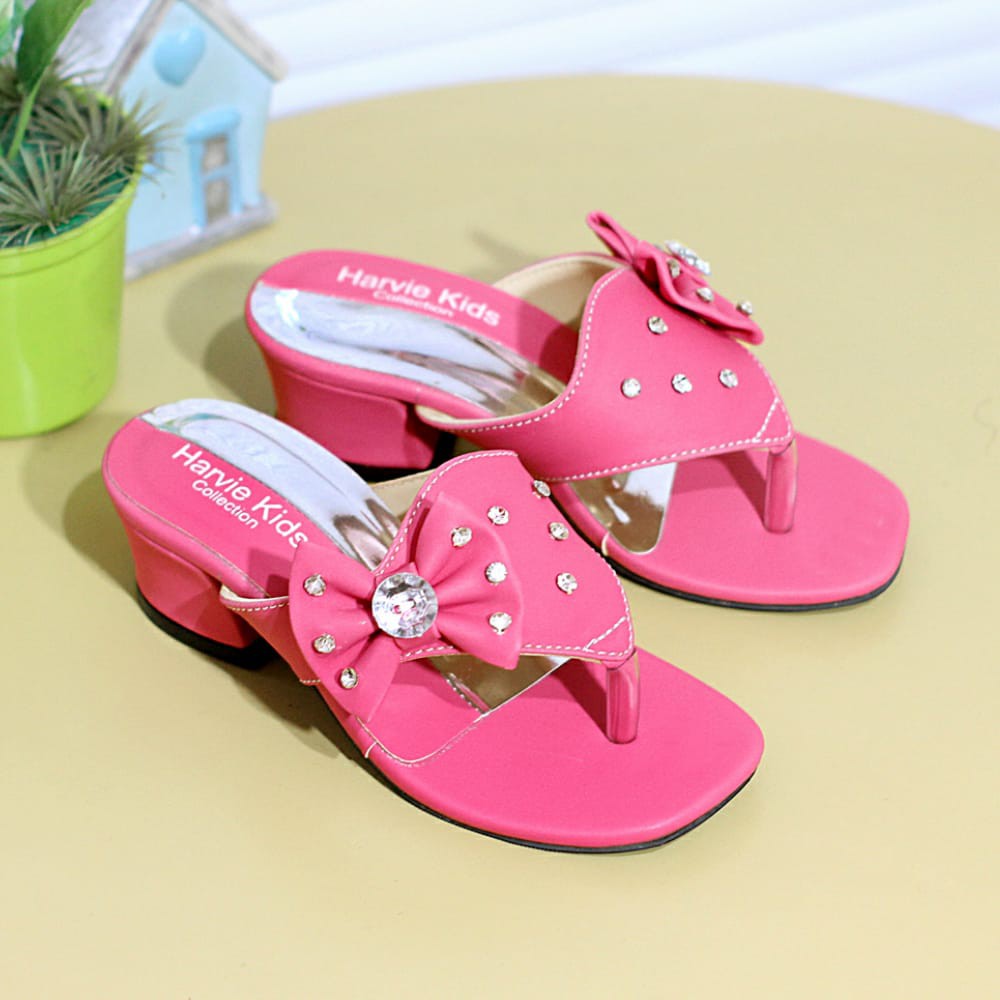 Sandal Anak Perempuan Jepit Hak Tahu Motif pita HR-02