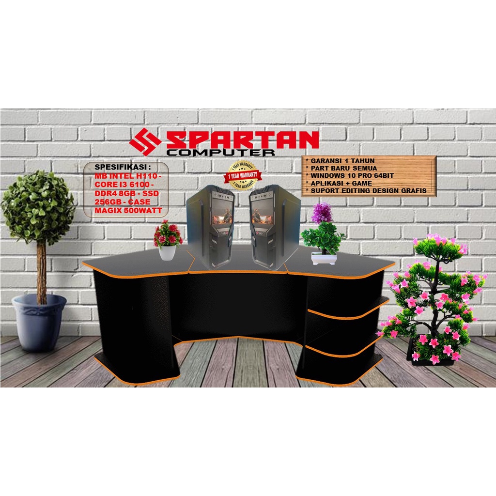 PC OFFICE INTEL CORE I3 6100 GEN 6th CPU RAKITAN KOMPUTER ADMIN