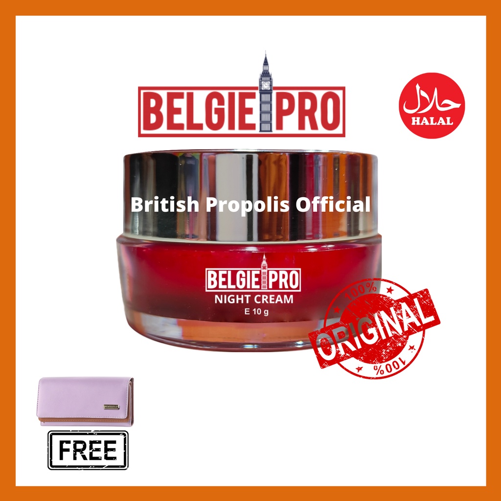 BELGIE PRO NIGHT CREAM 100% ORIGINAL CREAM ANTI AGING WITH PROPOLIS IPPHO SANTOSA