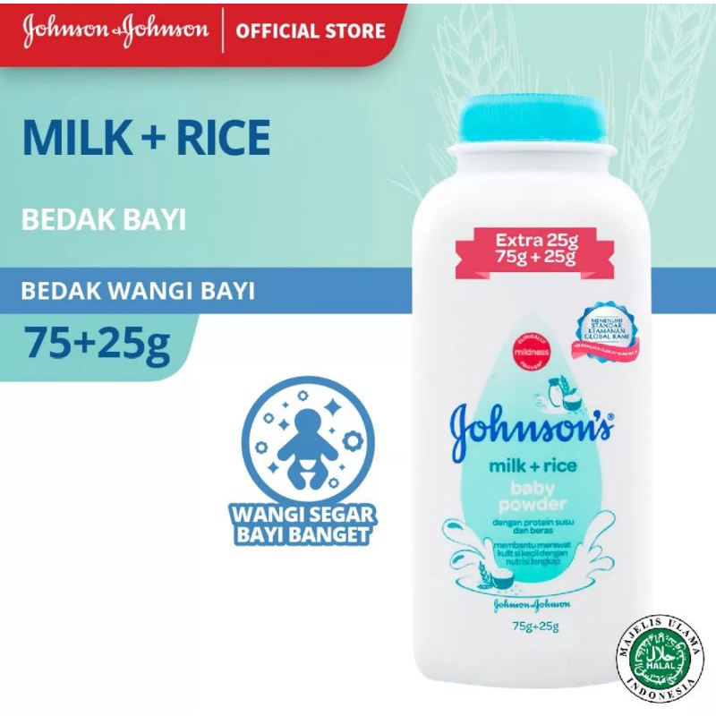 Johnson baby powder blossom milk and rice bed time 75+25gr