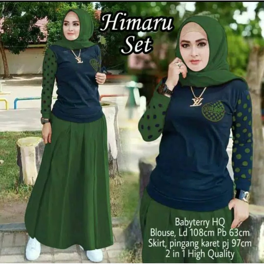 SETELAN HIMARU ROK / SET HIMARU / SET LENGAN / FASHION WANITA