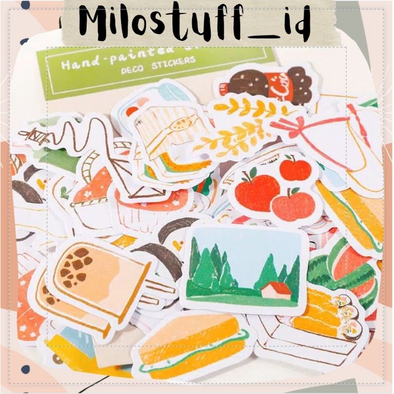 

[MILOSTUFF_ID] 60 Pcs Stiker Dekorasi Hand Painted Untuk Jurnal DIY Scrapbook--MS0109