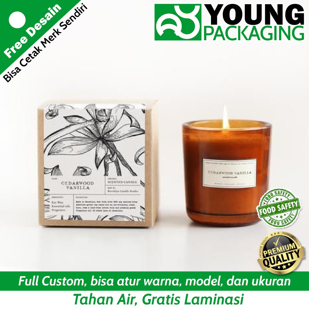 Box Lilin CUSTOM Packaging Lilin Aromaterapi Gaya Vintage