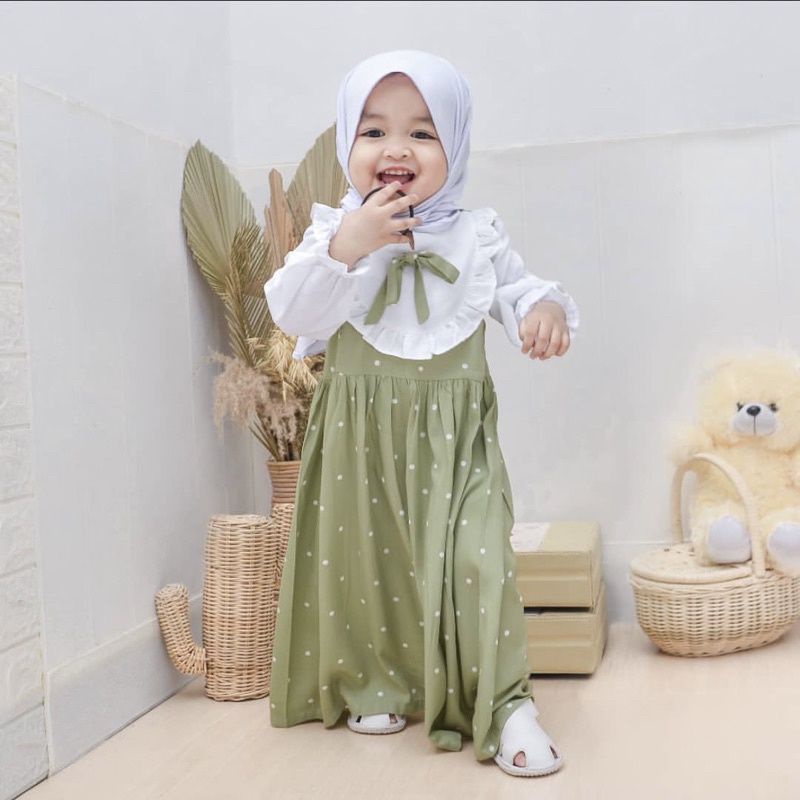 gamis anak lucu viral/gamis anak BEATRICE LONG DRESS anak perempuan 2-5 tahun/gamis anak viral fyp d
