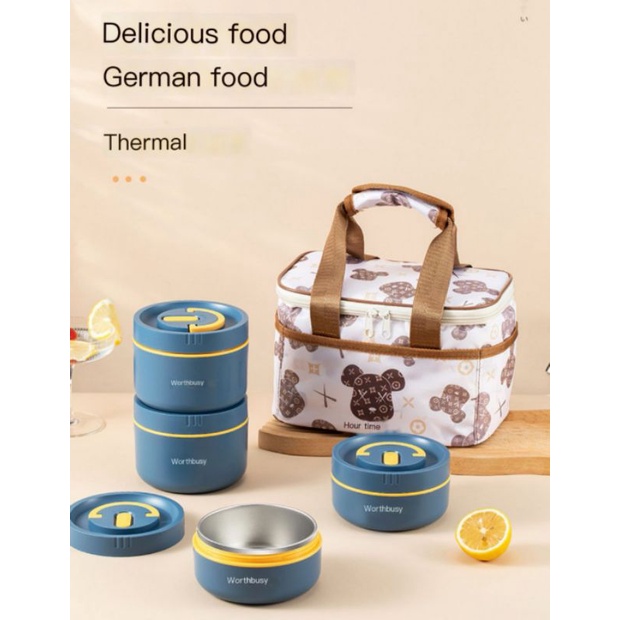 Jual IBEX KIDS vandhome kotak makan steinless lunchbox vacuum insulated