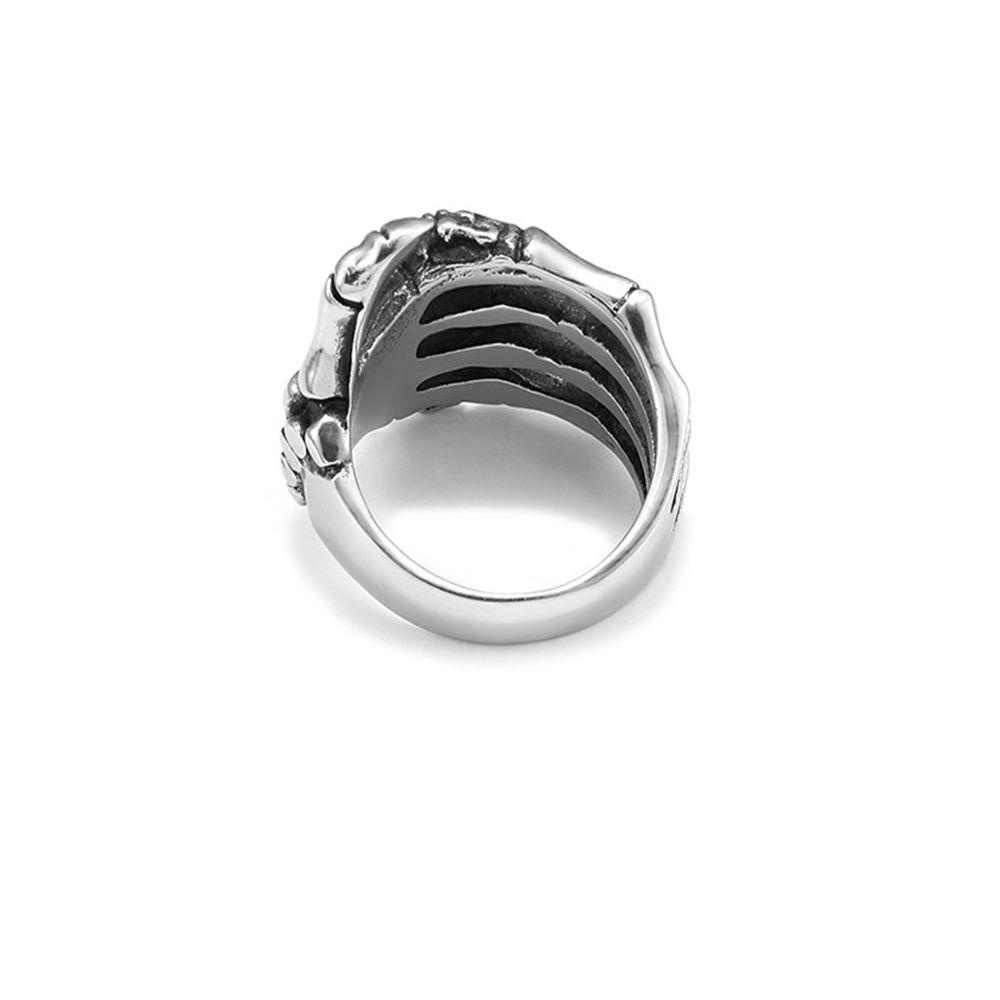 Lily Skull Rings Stainless Steel Tangan Tulang Hip Hop Rings