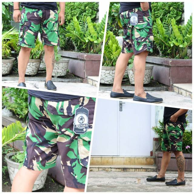Celana cargo pendek pria cargo doreng army sektor