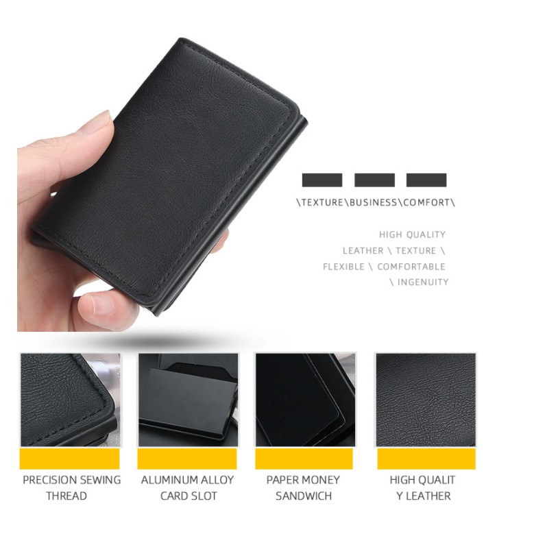 Baellerry RFID Anti Theft Card Dompet Kartu Wallet Kulit Import BLY039