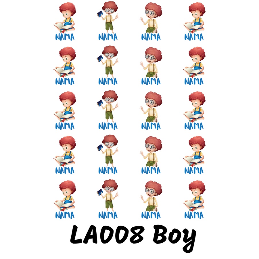 

Sticker Nama Cutting Label Waterproof Tahan Air Kid 08 (LA008)
