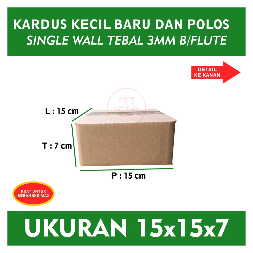 

Kardus Karton Box Polos Corrugated 15x15x7