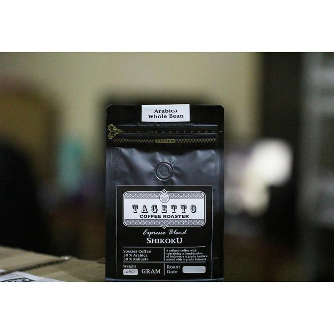 

PROMO ENAK Espresso Shikoku 250GR Tagetto Coffee Blend 50% Arabica - 50% Robusta Terlaris