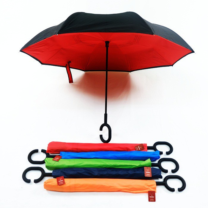 KAZBRELLA PAYUNG TERBALIK GAGANG C / REVERSE UMBRELLA / PAYUNG MODERN / PAYUNG TERBALIK GEN 2 BESAR