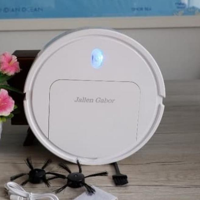 VACUUM CLEANER ROBOT ROBOTIC MURAH LUCU SAPU dan PEL OTOMATIS - Putih