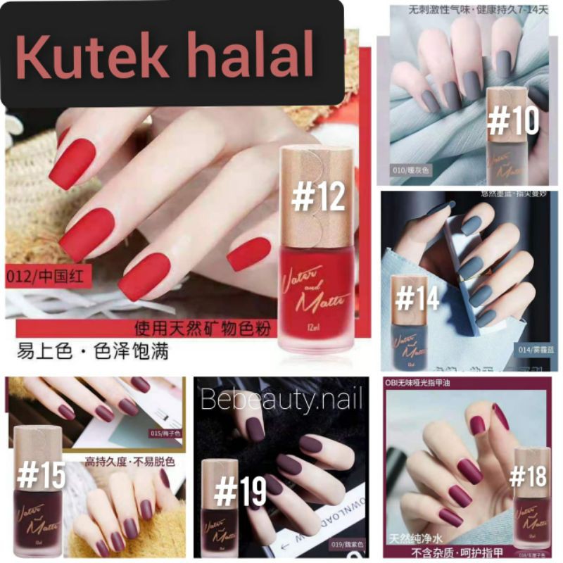 (Part2) kutek peel off kutek satin halal water and matte kutek water based waterbased