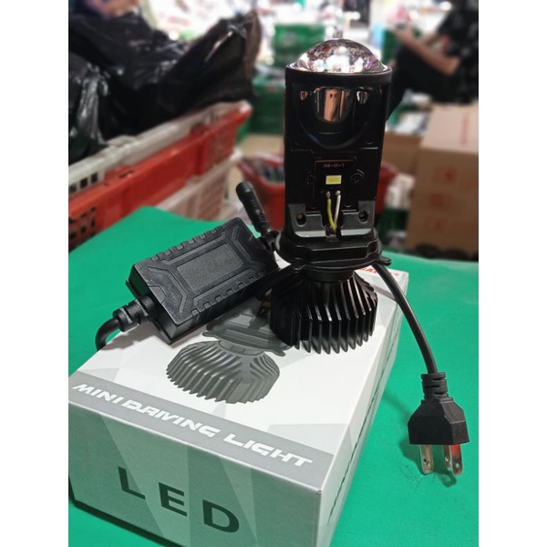 Lampu utama depan LED H4 projector mini m8 motor mobil 12volt