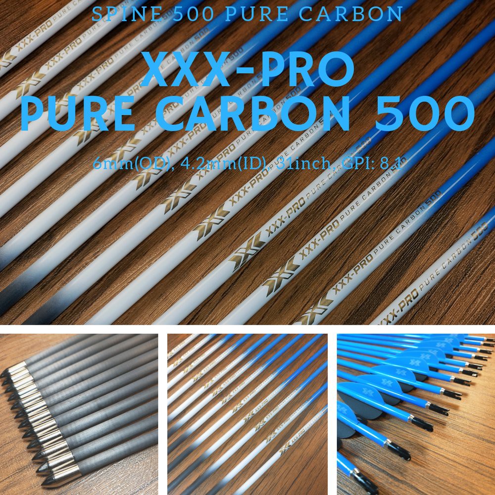 XXXPRO PURE CARBON 500 Pure Carbon Arrow Spine 500 Anak Panah Full