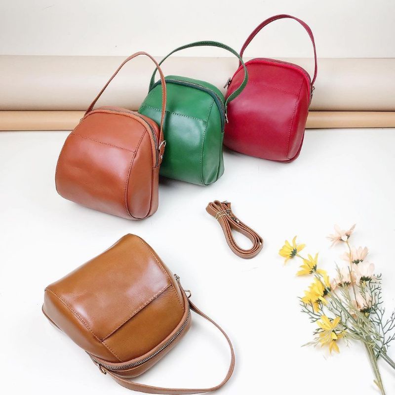 Tas Selempang Wanita / Tas Kulit Motif Full Up Asli Kulit Sapi Garut