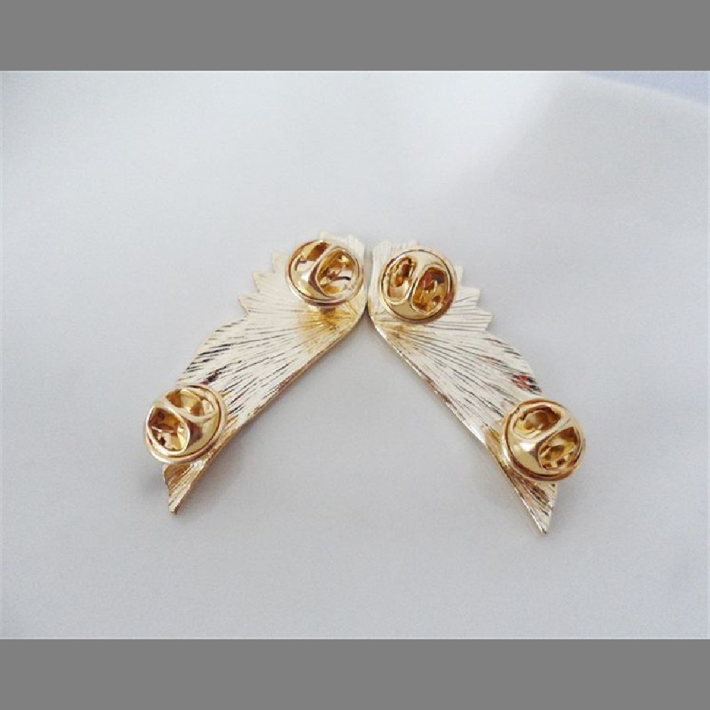(AdornmentNo1) 2pcs / Set Bros / Pin Gaya Punk Bentuk Sayap Untuk Aksesoris Wanita / Hadiah