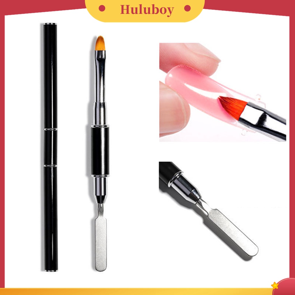 Huluboy Huluboy♡ 2 in 1 Pen Brush Nail Art Universal Bahan Stainless Steel Mudah Digunakan