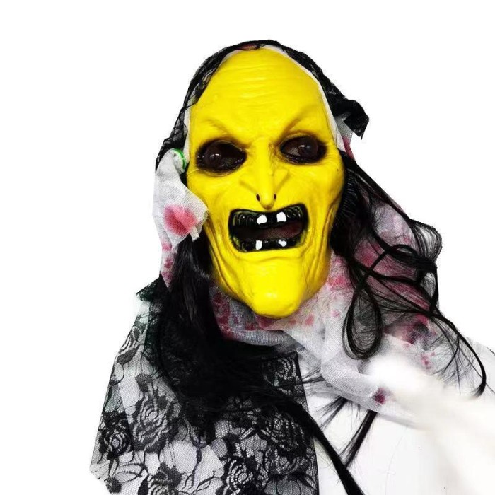 Topeng Kuning Halowen Hantu Seram Halloween Mask Setan Kostum Witch