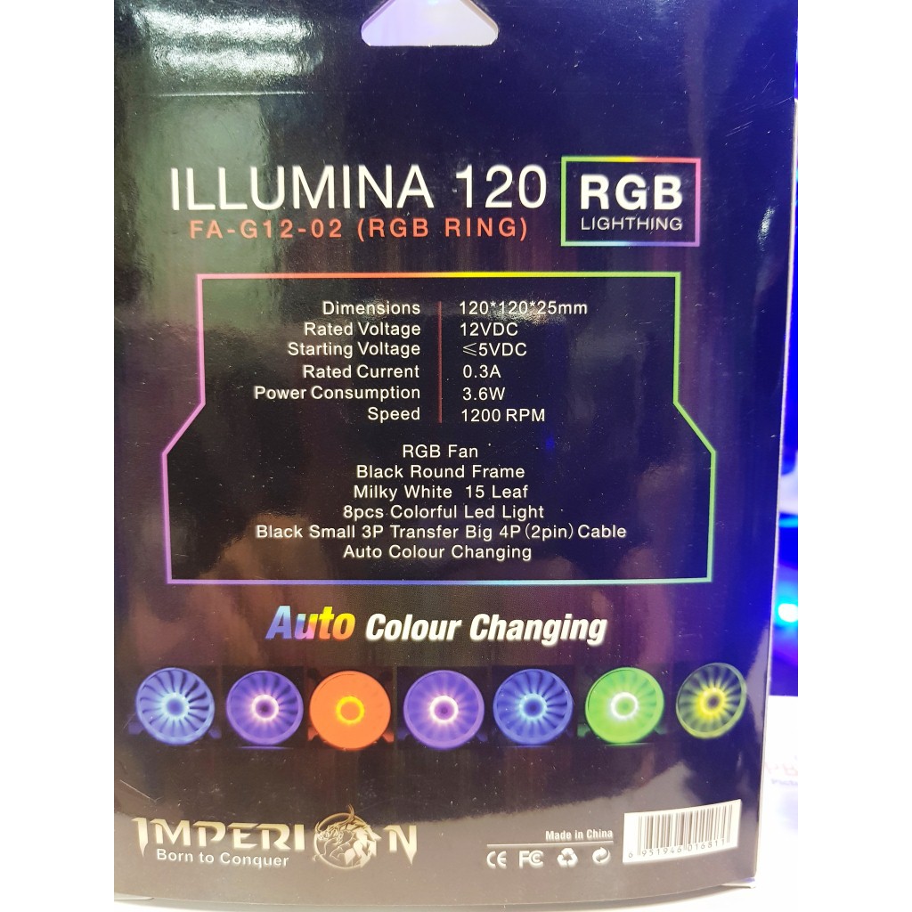 Fan Casing Imperion Illumina 120RGB RING Auto