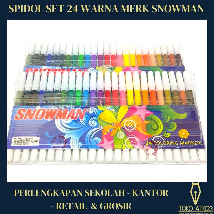 

Buruan beli] Spidol Permanent Kecil Set 24 Warna PW-24 Merk Snowman