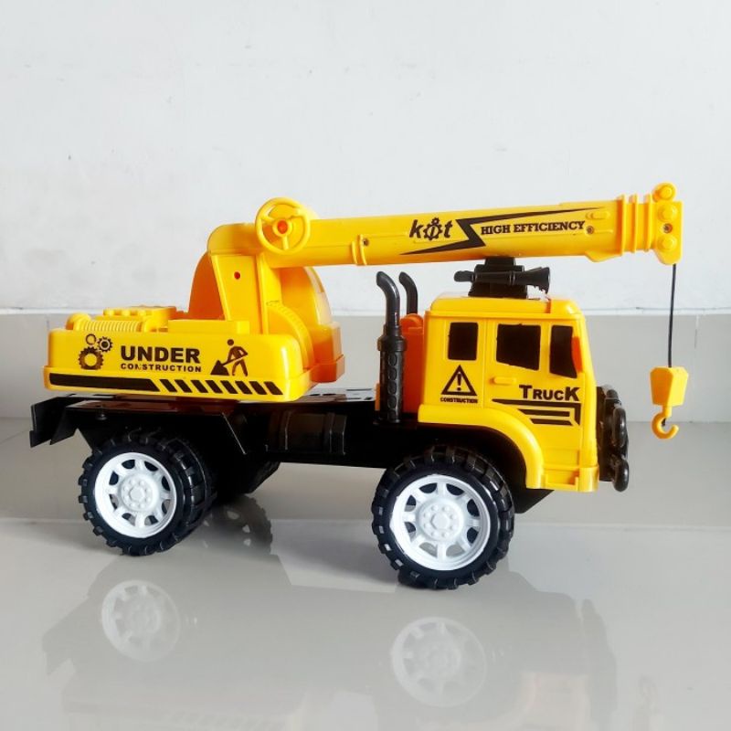 Mainan Mobil Truk Crane - Miniatur Mobilan Truck Kren Tarik Anak Laki Cowok