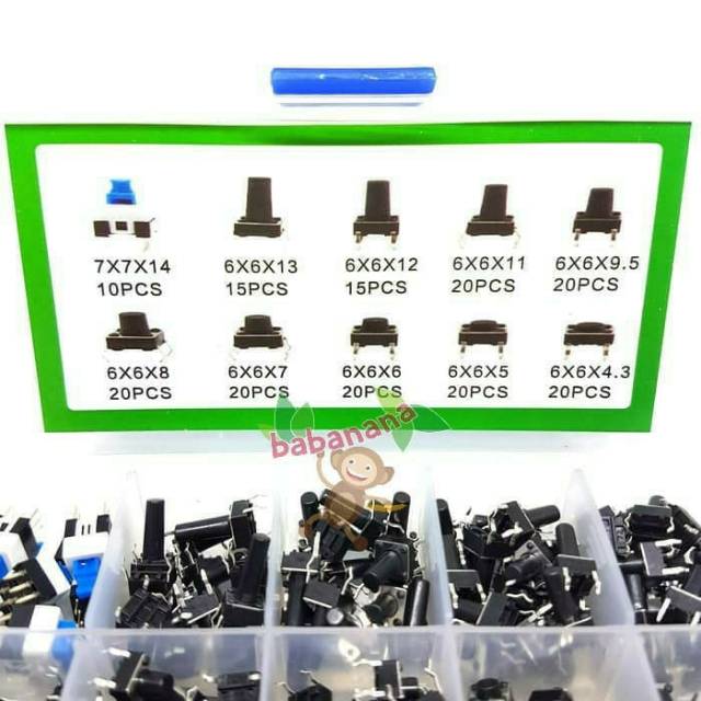 180pcs Tactile Push Button Switch Micro Momentary Tact Assorted Kit