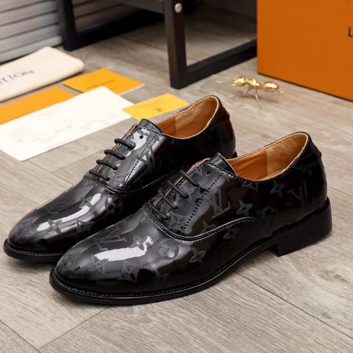 sepatu pria lv pantofel formal mirror shoes lou is vuitton cowok resmi hitam