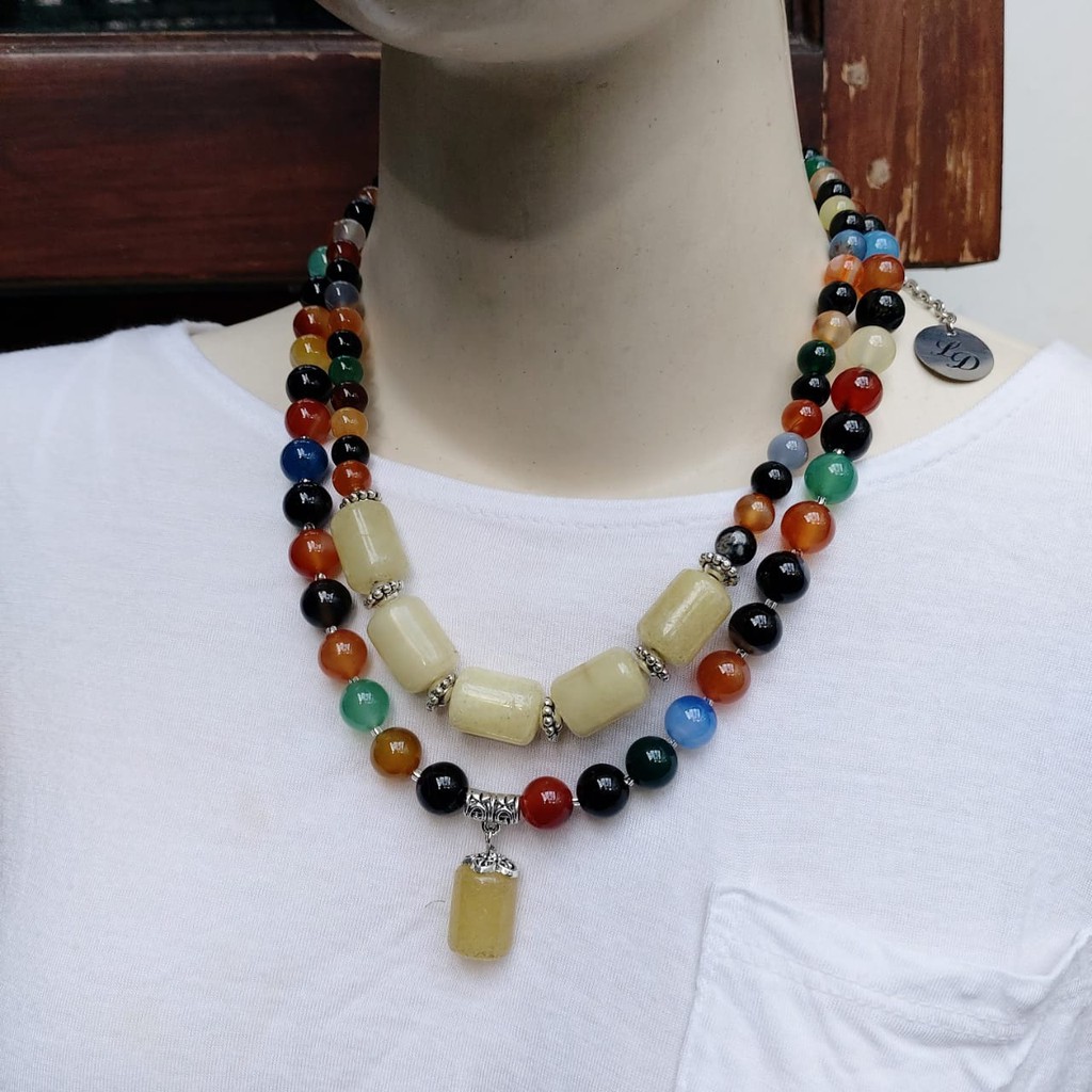 Kalung batu alam//mix stone//batu alam