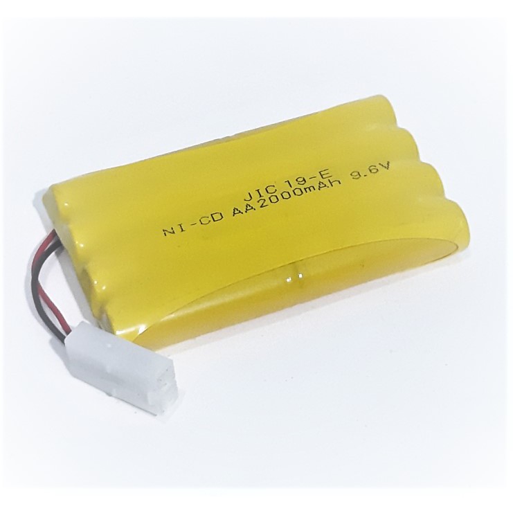 Baterai RC/Baterai Mobil Remot 8x AA Ni-Cd 9.6V - 2000mAh Socket Putih 2 pin