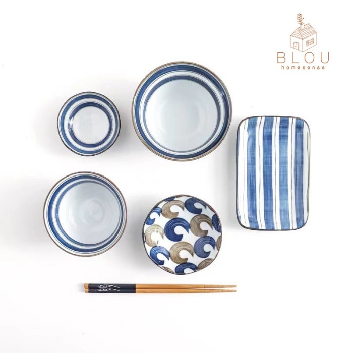 Set Piring Keramik Jepang Gift Set 6 Piece Hampers Cantik