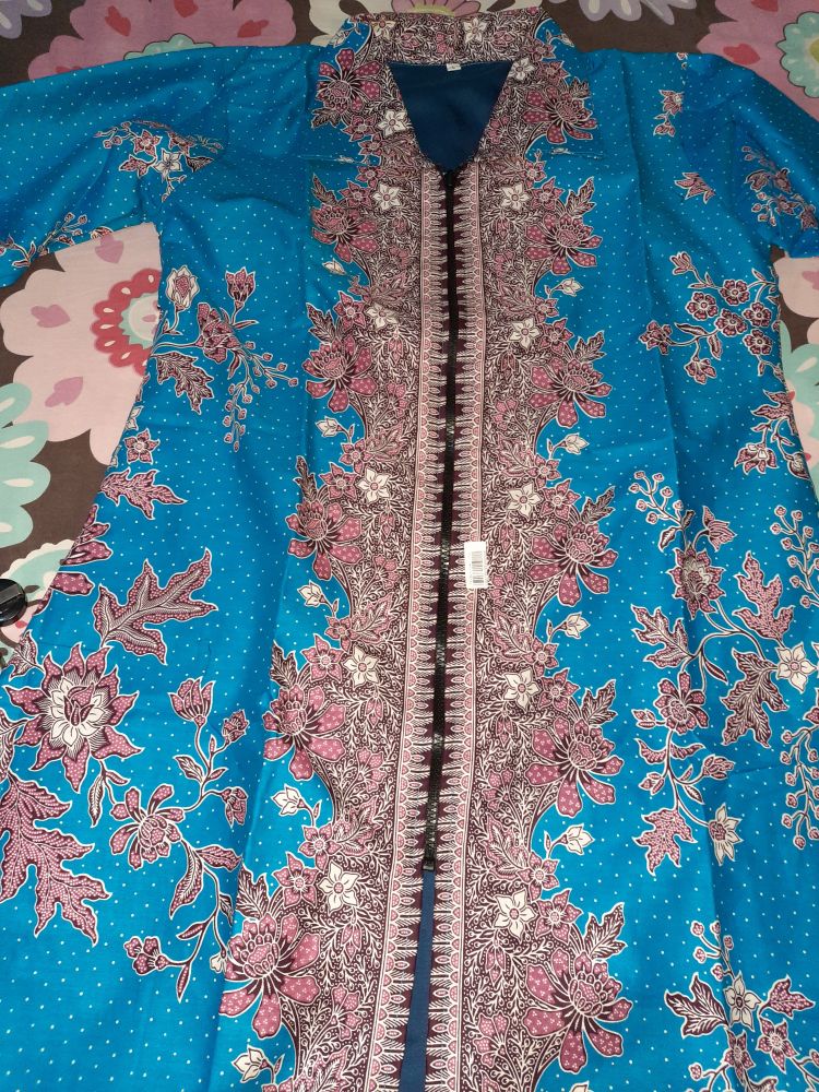 Tunik Batik Bunga Sakura (resleting Depan) (busui)(resleting Jaket)