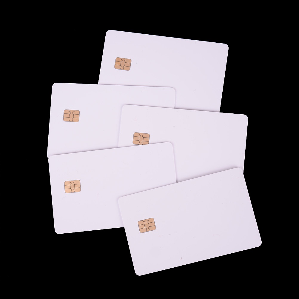 (Happy) 5pcs Ic Card Iso Pvc Dengan Chip Sle4442 Warna Putih