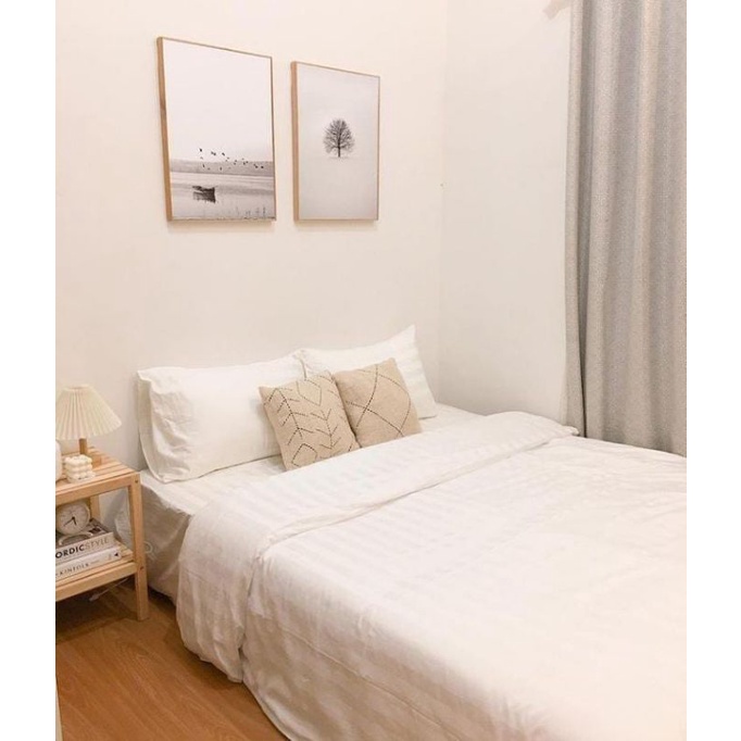 SPREI HOTEL | Sprei Set Katun Lokal | Free Karet Anti Geser - SALUR PUTIH SPREI HOTEL