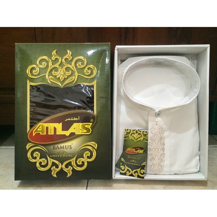NEW MT BAJU KOKO ATLAS BAMUS UNIVERSAL WARNA PUTIH UKURAN S