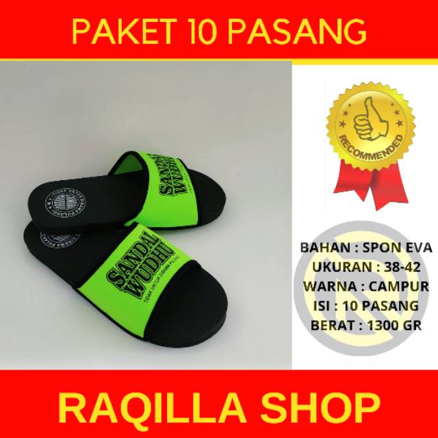 Paket 10 pasang sandal wudhu SELOP masjid  slop / sandal wudhu kokop selop