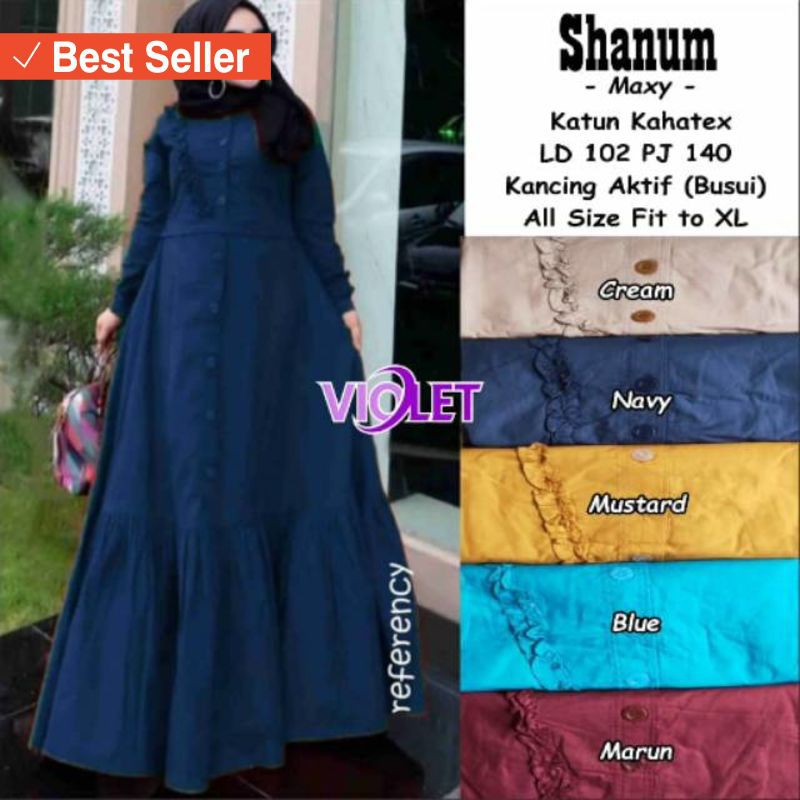 DRESS MAXI MURAH WANITA CANTIK MUSLIMAH / SHANUM MAXY by Violet