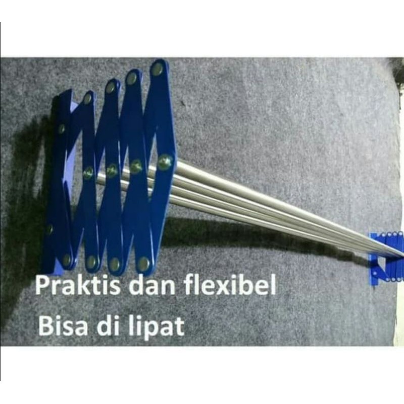 Jemuran Dinding Lipat Besi Alumunium