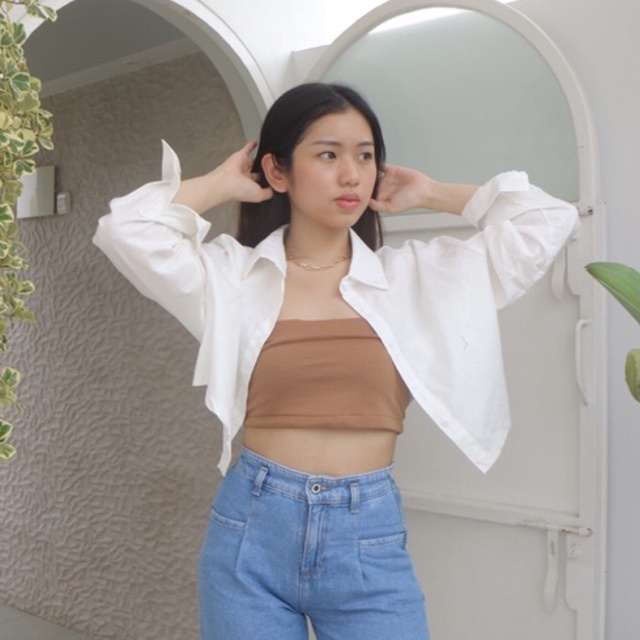 Sassy top | crop kemeja putih | crop kemeja hitam | kemeja putih | kemeja hitam