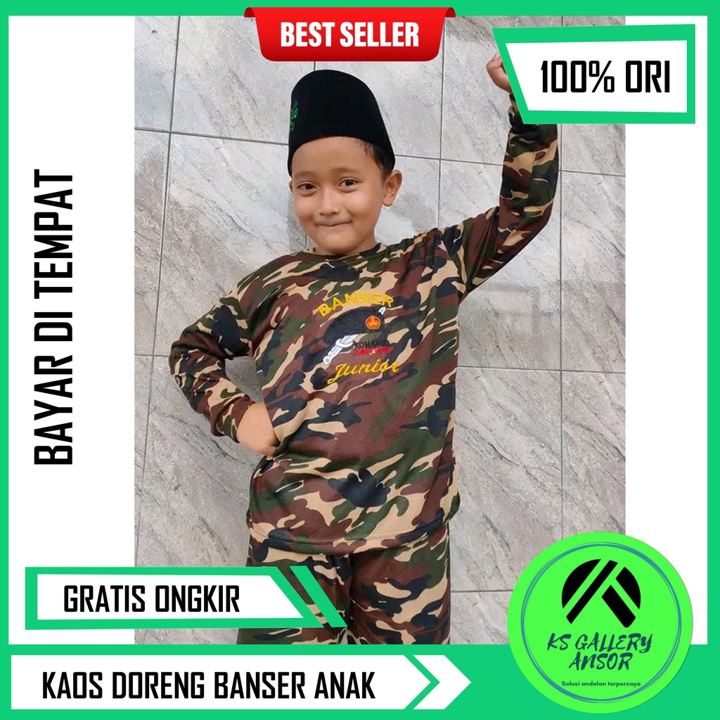 Kaos Banser Anak I Steel Kaos Doreng Banser Anak