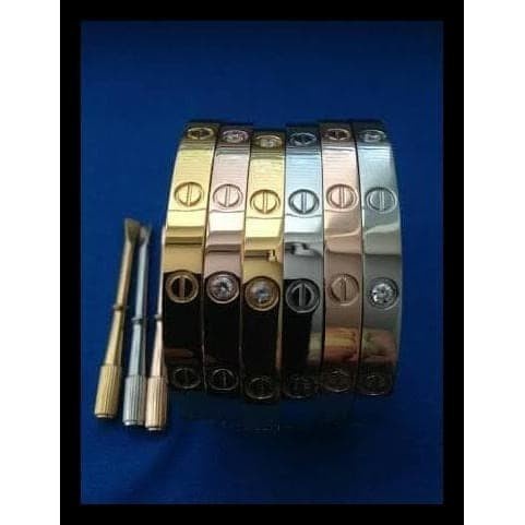 BAROKAH GAMIS PROMO AUTHENTIC Gelang Stainless Cartier Obeng Mirror Fullset UK 16