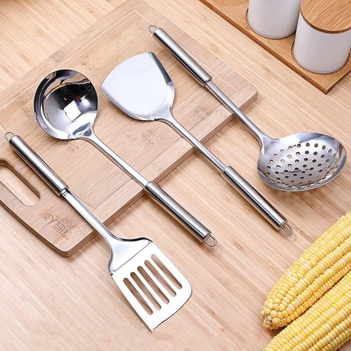 Spatula Set Stainless isi 4 Kitchen Tools Peralatan Untuk Masak Murah isi 4