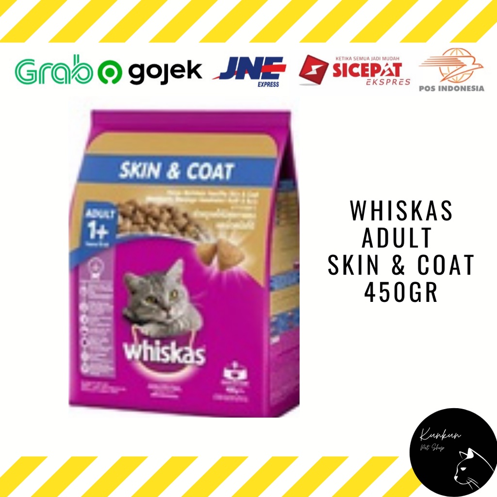 WHISKAS ADULT - SKIN & COAT 450GR (DRY CAT FOOD)