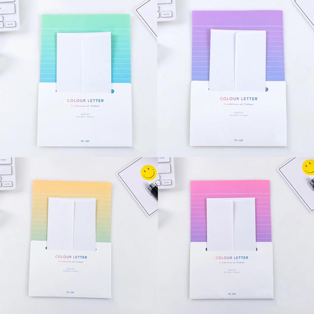 Lanfy Kertas Alat Tulis Tulisan Untuk Pelajar Anak Rainbow Warna-Warni Stationary Lined paper Letter paper